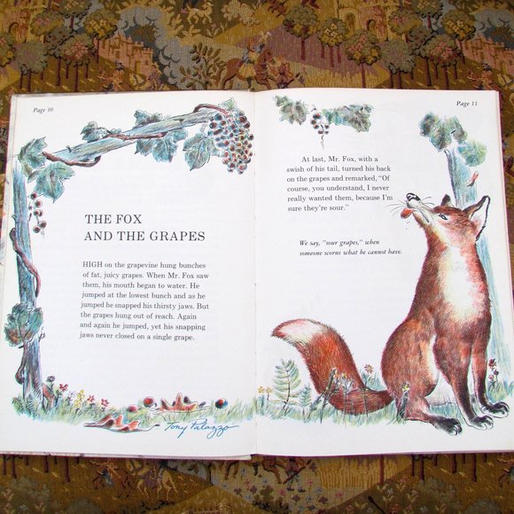 AESOP'S FABLES 1954 VINTAGE EXCELLENT HARDCOVER w TONY PALAZZO ART, DOUBLDAY - Picture 5 of 15